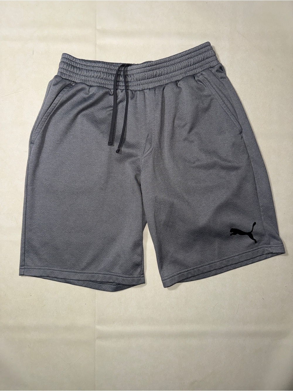 Puma Men's Charcoal Gray Athletic Drawstring Shorts